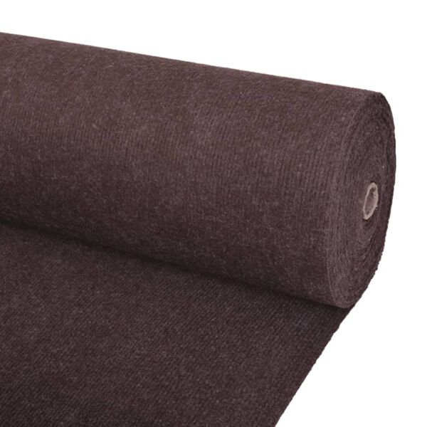 vidaXL Exhibition Carpet Brown 100% Polyester 3.9x49.2 ft Durable