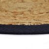 vidaXL Placemat Set of 4 Natural and Navy Blue Jute, Cotton Medium
