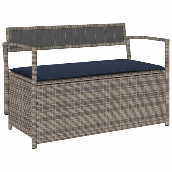 vidaXL Garden Storage Bench Grey and Navy Blue
