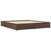 vidaXL Bed Frame Brown oak Engineered wood, steel 79.9x79.9 in Durable