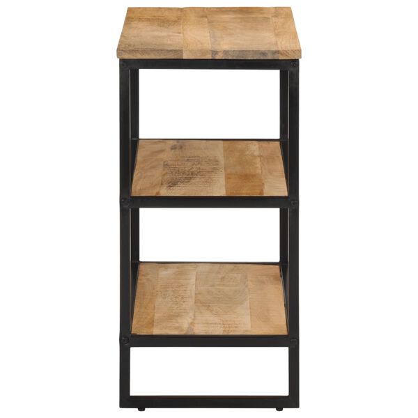 vidaXL Console Table Natural Wood, Black Solid Mango Wood, Iron Slim