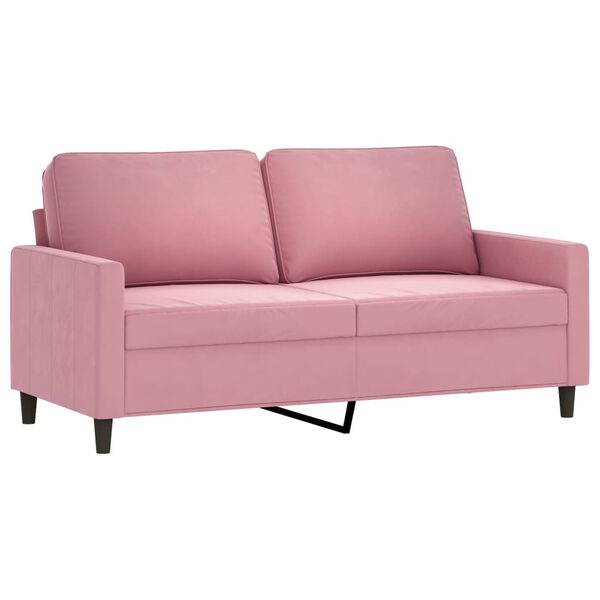 vidaXL 2-Seater Sofa Pink 55.1" Velvet