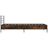 vidaXL Bed Frame Smoked oak Engineered wood, metal Twin Durable