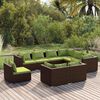 vidaXL Garden Lounge Set Brown and Green