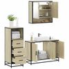 vidaXL Bathroom Furniture Set Sonoma Oak Engineered Wood, Metal, Glass
