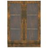 vidaXL Vitrine Cabinet Smoked Oak Engineered wood, glass Medium