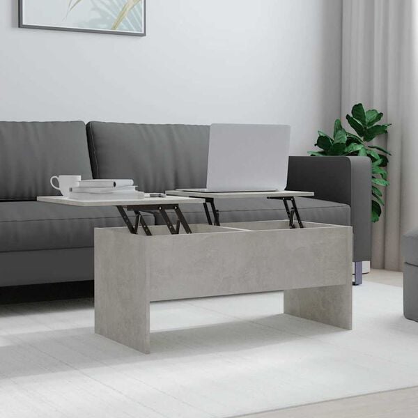 vidaXL Coffee Table Concrete gray Engineered wood Medium