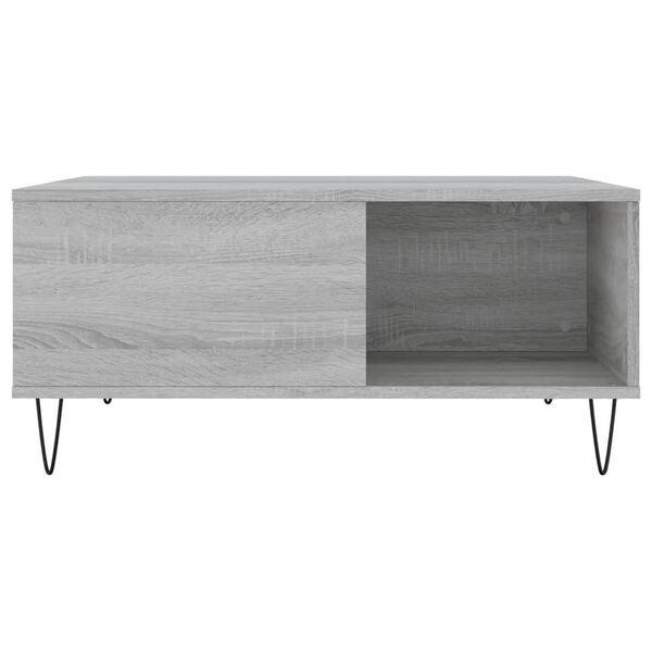 vidaXL Coffee Table Grey sonoma Engineered wood, metal Medium