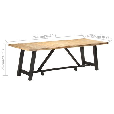 vidaXL Dining Table 94.5"x39.4"x29.9" Rough Mango Wood