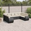 vidaXL Garden Sofa Set Black, Cream White PE rattan, powder-coated steel