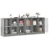 vidaXL Bookcase Concrete grey Engineered wood, glass Large Bookcase