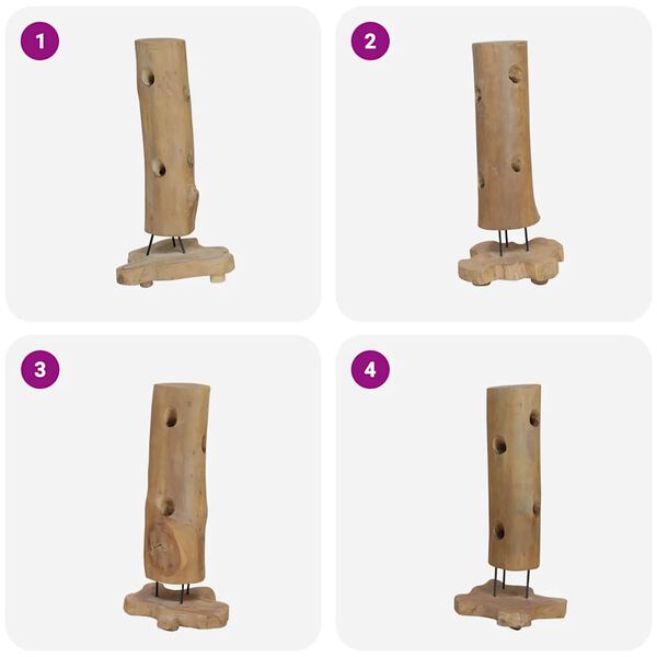 vidaXL Wine Rack for 8 Bottles 15.7"x11.8"x31.5" Solid Teak Wood