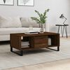 vidaXL Coffee Table Brown Oak Engineered Wood, Metal Medium Coffee Table