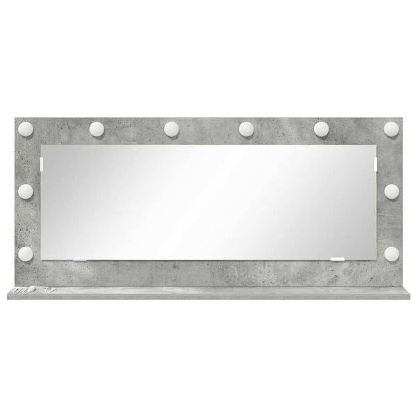 vidaXL Vanity Mirror with Mirror Concrete Grey 39.37 x 17.72 x 7.09 in