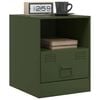 vidaXL Bedside Cabinet Olive green Cold-rolled steel Medium