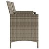 vidaXL Patio Sofa 2-Seater with Table and Stools Grey Poly Rattan