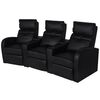 vidaXL Armchair Black 94% PVC, 4% Cotton, 2% Polyester 3-seater