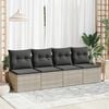 vidaXL Garden Sofa Set Light grey Poly Rattan Standard Modular