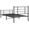 vidaXL Bed Frame Black Powder-Coated Steel 42.1x79.9 in Metal Bed Frame