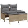 vidaXL Garden Sofa Set Beige, Light Grey PE rattan, coated steel Medium