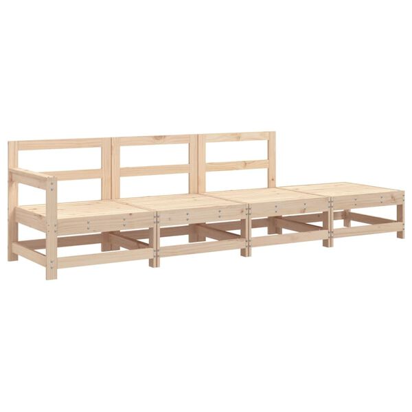 vidaXL Garden Lounge Set Natural Wood Solid Pine Wood Standard Modular