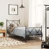 vidaXL Bed Frame Black Steel Small Single Bed Frame Rectangular