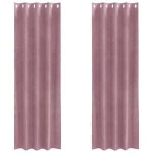 vidaXL Blackout Curtains 2 pcs Dark Pink 55.12 x 96.46 in Velvet