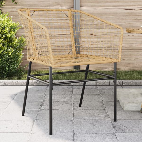vidaXL Garden Chair Brown PE rattan, powder-coated steel Standard