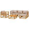 vidaXL Garden Lounge Set Taupe Solid acacia wood, Fabric (100% polyester)