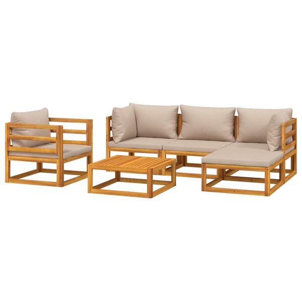 vidaXL Garden Lounge Set Taupe Solid acacia wood, Fabric (100% polyester)