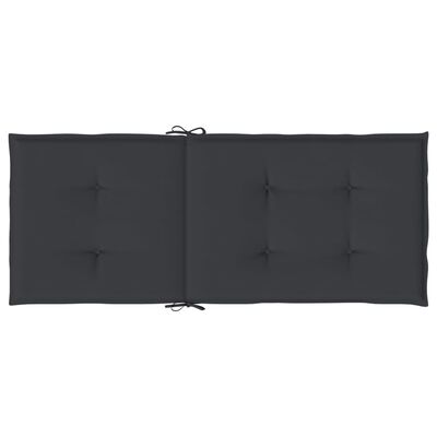 vidaXL Garden Highback Chair Cushions 6 pcs Black 47.2"x19.7"x1.2" Fabric