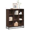 vidaXL Bookcase Brown Oak Engineered Wood and Metal Medium Bookcase