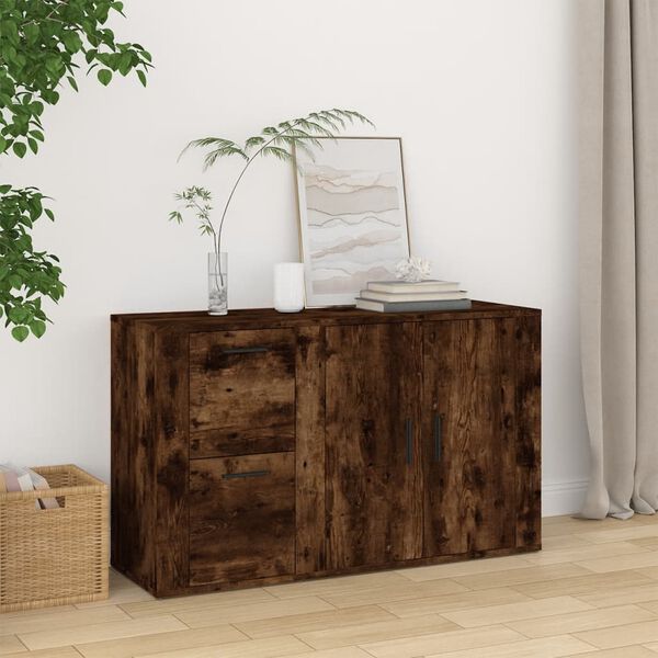 vidaXL Sideboard Smoked Oak Engineered Wood Compact Sideboard
