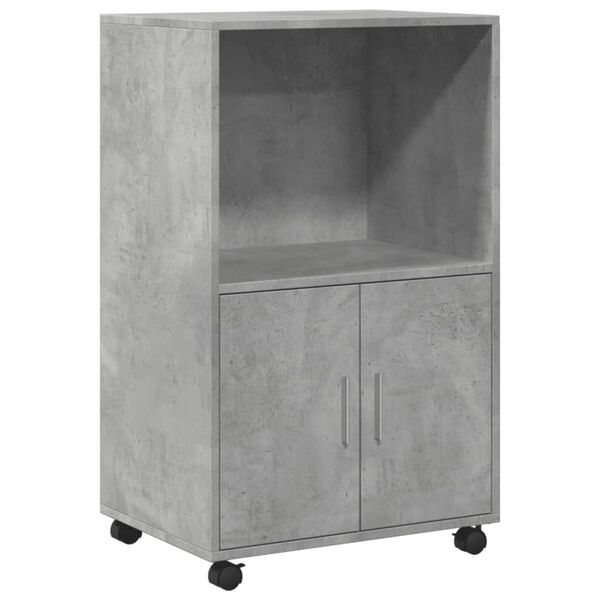 vidaXL Rolling Cabinet Concrete Grey Engineered Wood Medium