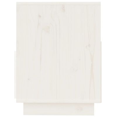 vidaXL TV Stand White 55.1"x14.6"x19.7" Solid Wood Pine