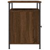 vidaXL Bedside Cabinet Set of 2 Brown Oak Engineered Wood, Iron