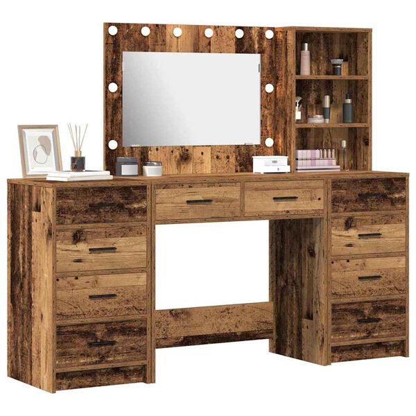 vidaXL Dressing Table 3 pcs Brown 40 x 41 x 135 cm Engineered wood