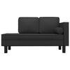 vidaXL Chaise Lounge Black Faux leather, solid wood, plywood Compact