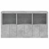 vidaXL Sideboard Concrete grey Engineered wood, glass Large Sideboard