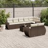vidaXL Garden Sofa Set Brown PE rattan 9 Piece Set Modular
