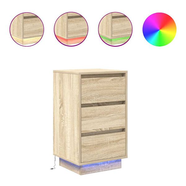 vidaXL Bedside Cabinet Sonoma Oak Engineered wood Standard