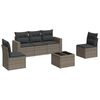 vidaXL Garden Sofa Set Grey Poly Rattan, Powder-Coated Steel Medium