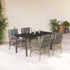vidaXL 5 Piece Patio Dining Set with Cushions Mix Beige Poly Rattan