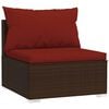 vidaXL Garden Lounge Set Brown PE Rattan Large Modular