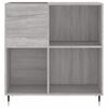 vidaXL Record Cabinet Grey Sonoma Made from Engineered Wood, Iron Medium