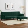 vidaXL Sofa Bed Dark Green 100% polyester velvet, wood, plastic 2-seater