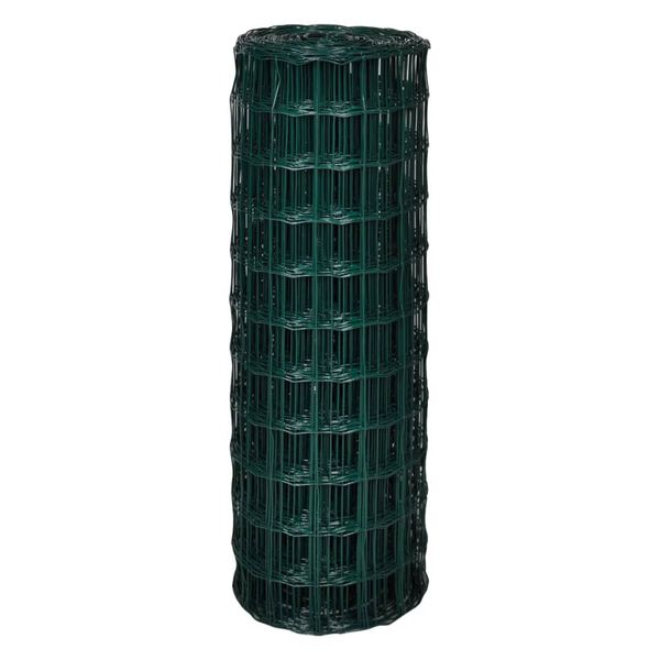 vidaXL Euro Fence Steel 32.8x5.6' Green