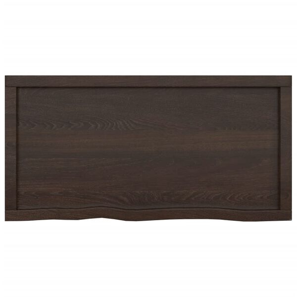 vidaXL Bathroom Countertop Dark Brown 39.4 x 19.7 x (0.8-2.4) " Treated Solid Wood