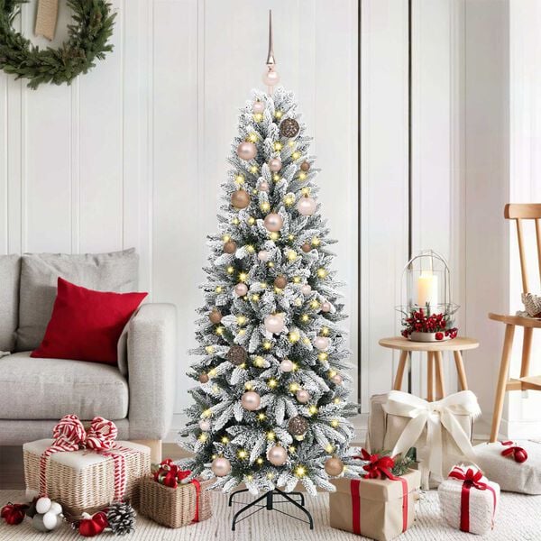 vidaXL Artificial Christmas Tree with 150 LEDs White 59.06 in