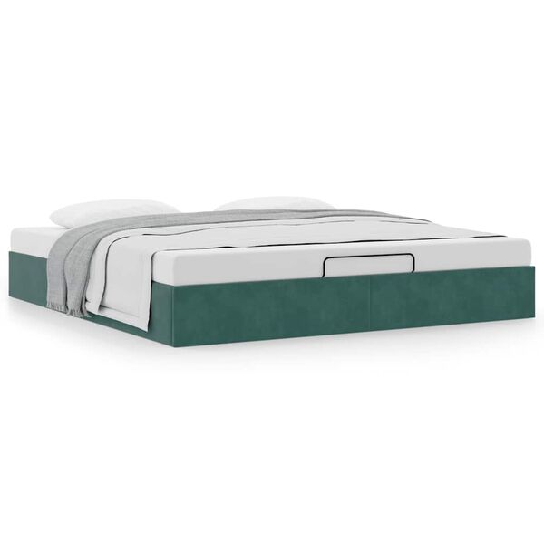 vidaXL Ottoman Bed Dark Green